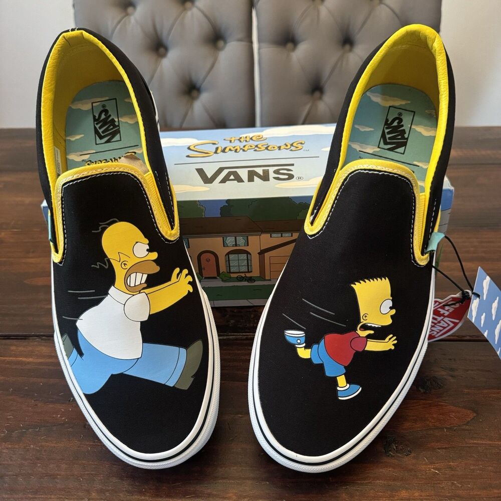 Vans x The Simpsons Classic Slip-On Homer and Bart Shoes